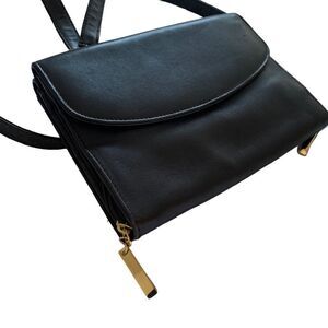 Genuine Leather Dark Brown Crossbody Wallet Mini Bag Purse 👜‎